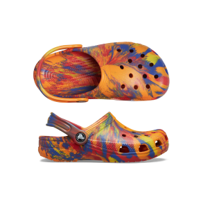 Crocs Classic Marbled Clog Kids Orange Zing Multi